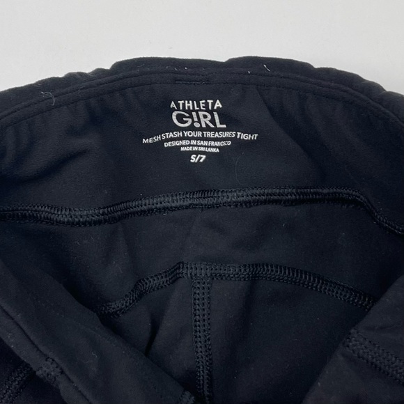 Athleta Girl Black Mesh Stash Your Treasures Tight Small 7 - Picture 3 of 4